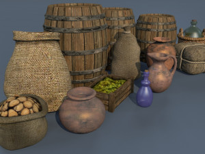 medieval goods set 1 3D 모델