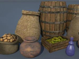 medieval goods set 1 3D Model