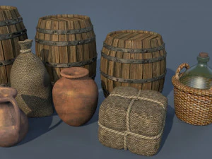 medieval goods set 1 3D Model