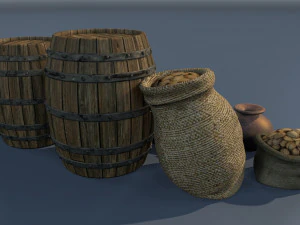 medieval goods set 1 3D Model