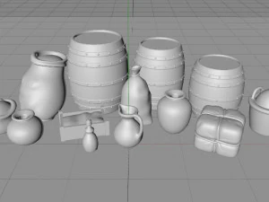 medieval goods set 1 3D Model