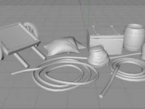 medieval goods set 2 3D Model