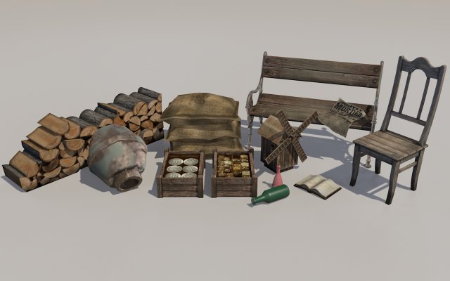 victorian set 3D Модель .c4d .max .obj .3ds .fbx .stl .blend 