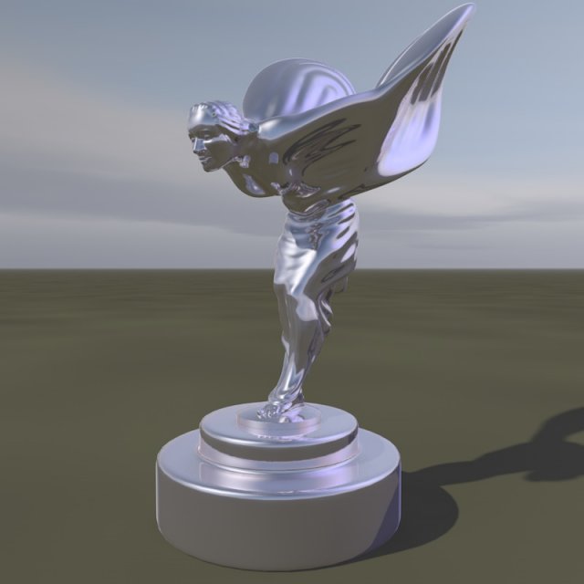 spirit of ecstasy - statuette of a woman 3D Model .c4d .max .obj .3ds .fbx .stl .blend