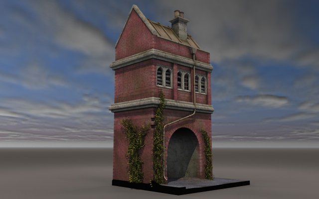 victorian house with a gate 3D Model .c4d .max .obj .3ds .fbx .stl .blend 
