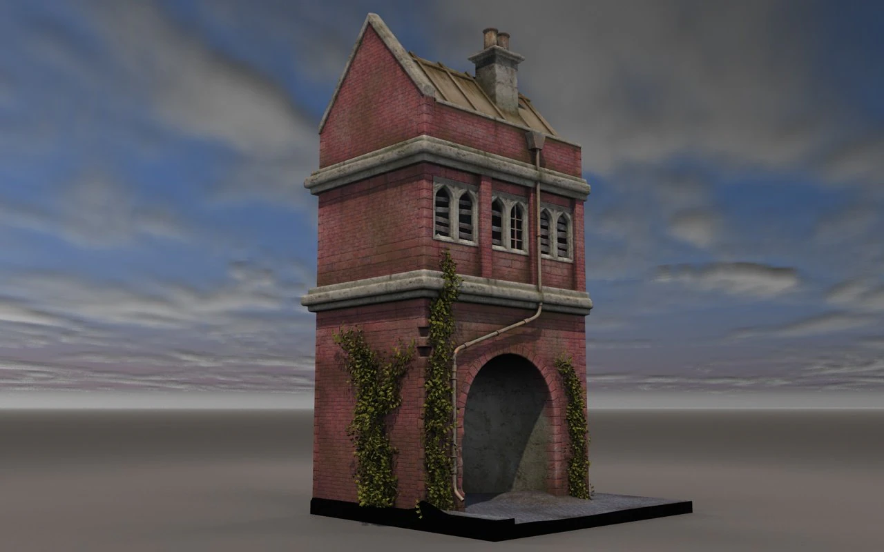 victorian house with a gate 3D Model .c4d .max .obj .3ds .fbx .stl .blend 