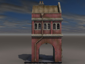 victorian house with a gate 3D Model