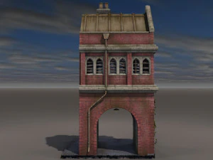 victorian house with a gate 3D Model
