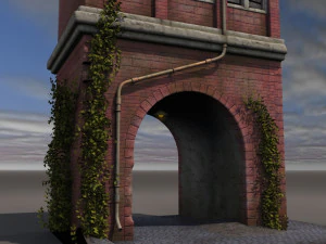victorian house with a gate 3D Model