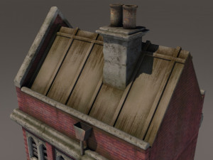 victorian house with a gate 3D Model
