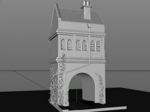 victorian house with a gate 3D Model