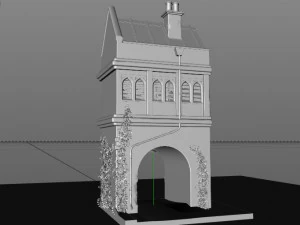 victorian house with a gate 3D Model