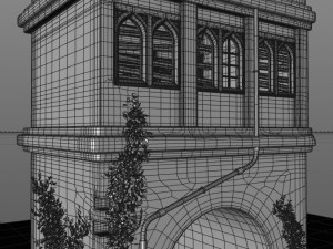victorian house with a gate 3D Model