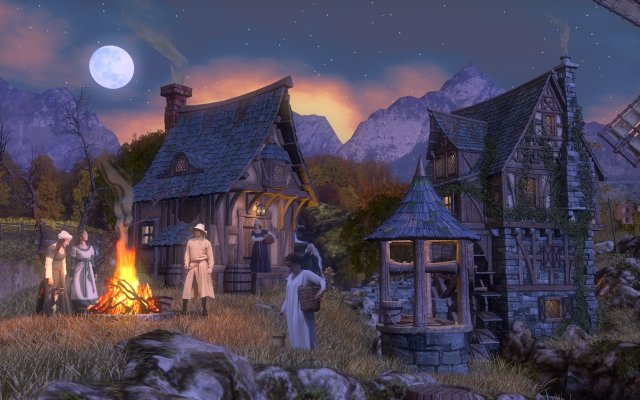 medieval village - a night version 3D Model .c4d .max .obj .3ds .fbx .stl .blend 