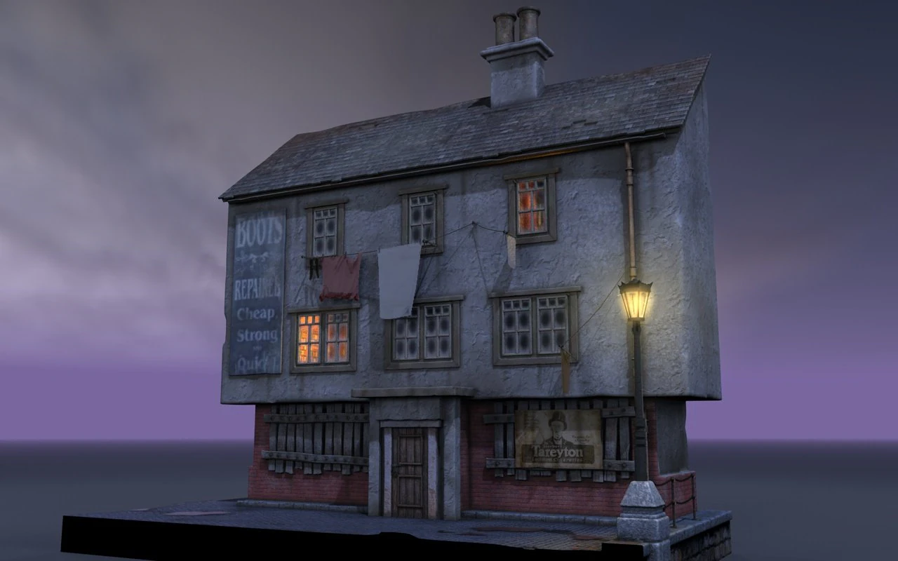 old london house 3D Model .c4d .max .obj .3ds .fbx .stl .blend 
