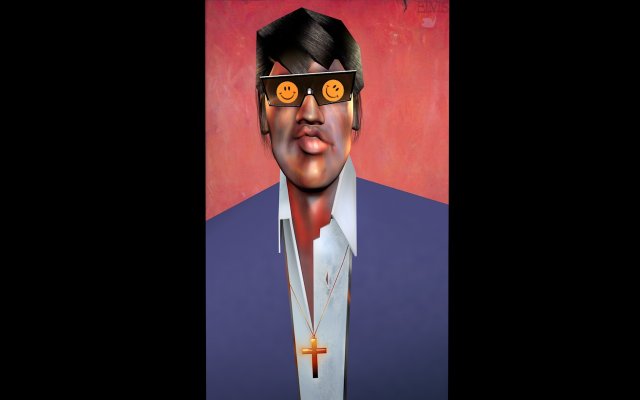 caricature of elvis presley 3Dモデル .c4d .max .obj .3ds .fbx .stl .blend 