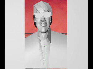 caricature of elvis presley 3D Model