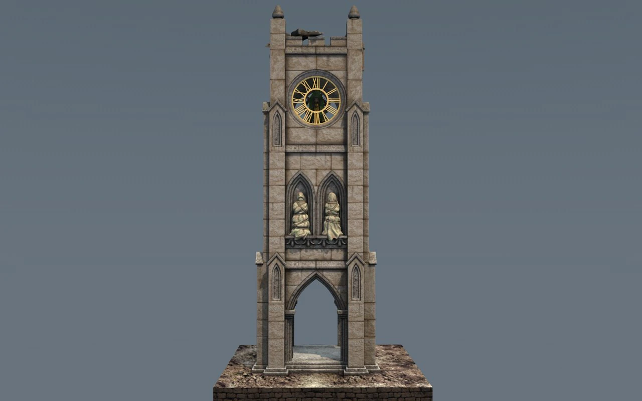 victorian clock tower 3D Model .c4d .max .obj .3ds .fbx .stl .blend 