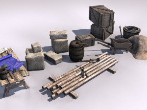 building materials set Model 3D