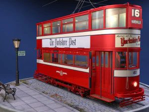tram a due piani leeds 180 Modello 3D