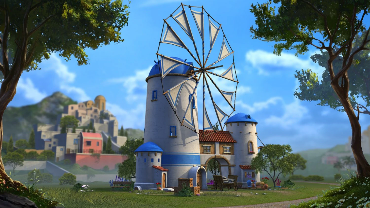 Greek windmill 3D Model .c4d .max .obj .3ds .fbx .stl .blend