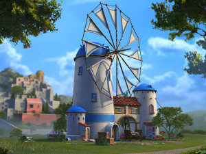 Greek windmill Model 3D