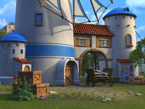Greek windmill 3D 模型