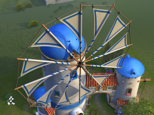Greek windmill 3D 模型