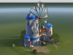 Greek windmill 3D 模型