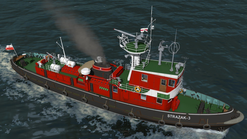 Fire ship Strazak 3 3Dモデル .c4d .max .obj .3ds .fbx .stl .blend 