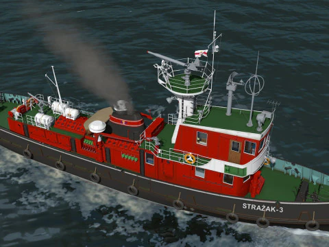 Nave dei pompieri Strazak 3 Modello 3D