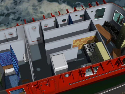 Fire ship Strazak 3 3D Model