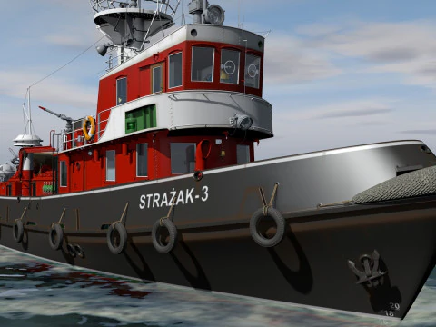 Fire ship Strazak 3 3D Model