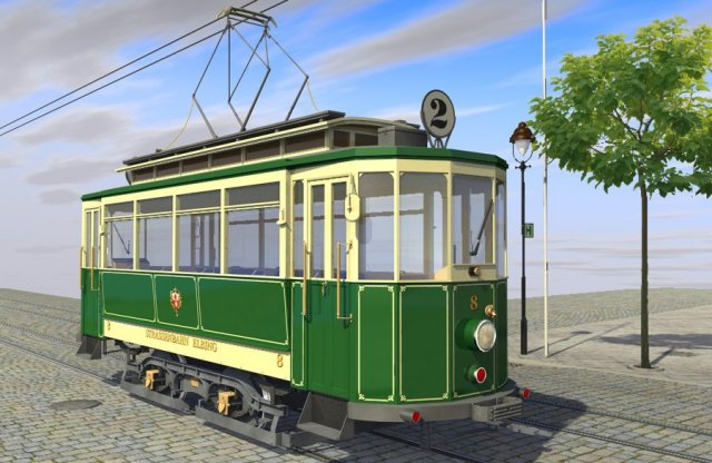old tram 3D Model .c4d .max .obj .3ds .fbx .stl .blend