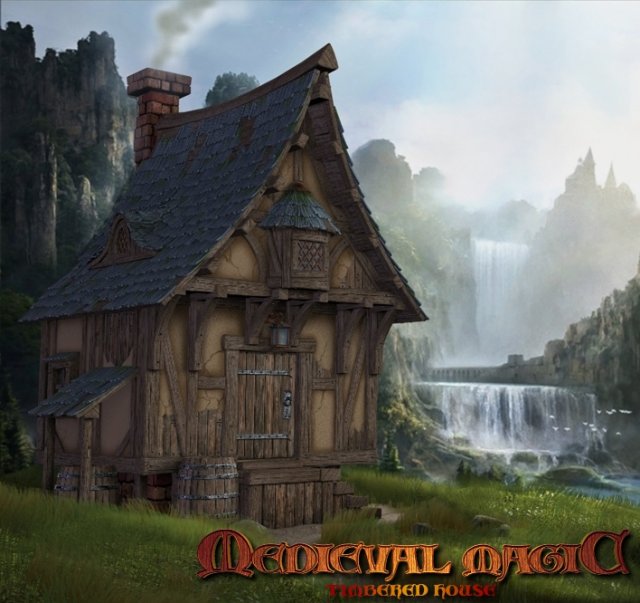timbered house medieval 3Dモデル .c4d .max .obj .3ds .fbx .stl .blend 