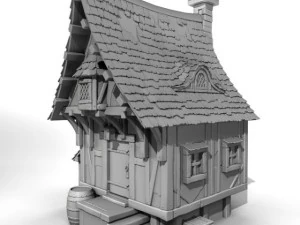 timbered house medieval 3D Model