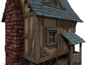 timbered house medieval 3D Model
