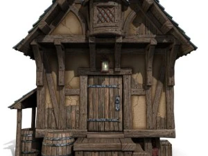 timbered house medieval 3D Model