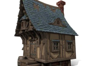 timbered house medieval 3D Model