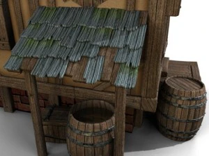 timbered house medieval 3D Model