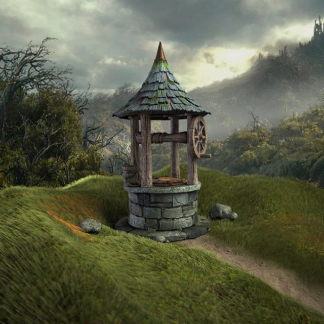 water well medievall 3D Модель .c4d .max .obj .3ds .fbx .stl .blend 