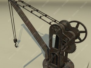 old port crane 3Dモデル