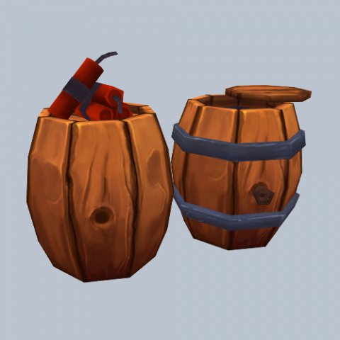 wooden tnt barrel with dynamite Modèle 3D .c4d .max .obj .3ds .fbx .stl .blend 
