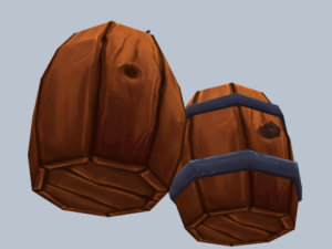 wooden tnt barrel with dynamite Modèle 3D