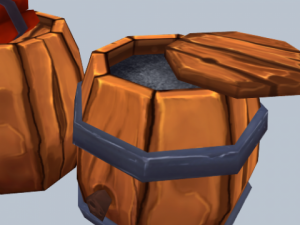 wooden tnt barrel with dynamite Modèle 3D