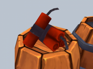 wooden tnt barrel with dynamite Modèle 3D