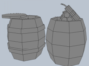 wooden tnt barrel with dynamite Modèle 3D