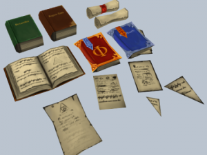 fentasy books and papers 3D Model