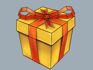 hand painted christmas gift 3D Model