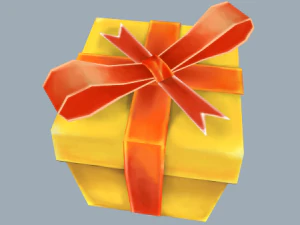 hand painted christmas gift 3D Model